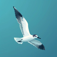 Obraz premium Vector_cute_Petrel_flying_gracefully_cartoon_vec