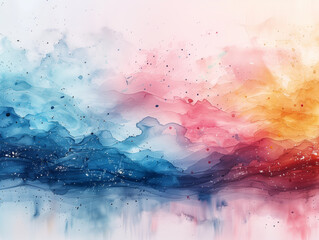 Obraz premium Abstract Colorful Watercolor Art with Blue, Green, and Brown Hues