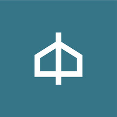 house home DP letter monogram logo vector icon illustration