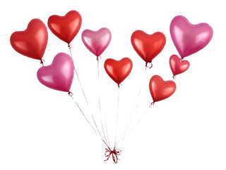 PNG Heart Shape Balloons on Transparent Background