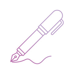 ink pen icon with white background vector stock illustration
