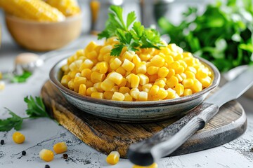 Vegan Delight. Fresh Corn and Vegetable Salad for a Healthy Diet