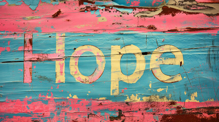 Obraz premium The word Hope written in decorative style.