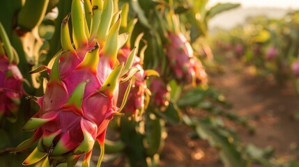 Ripe Dragon Fruit Pitaya Ready for Harvest