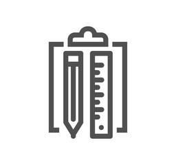 Clipboard related icon outline and linear vector.
