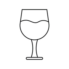 wine glass icon with white background vector stock illustration
