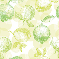 Tropical seamless pattern with Lemons isolated on background. Design for textile, wrapping paper, wallpaper.