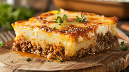 Fototapeta premium Greek Moussaka, Mediterranean dish 