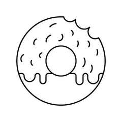 donut icon with white background vector stock illustration