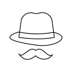 hat icon with white background vector stock illustration