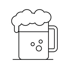 beer icon with white background vector stock illustration