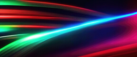 abstract futuristic background with Red blue and green glowing neon moving high speed wave lines and flare lights