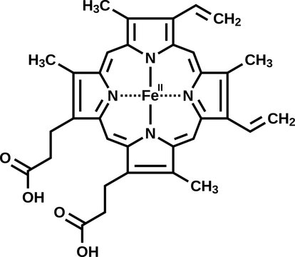Heme structural formula, vector illustration