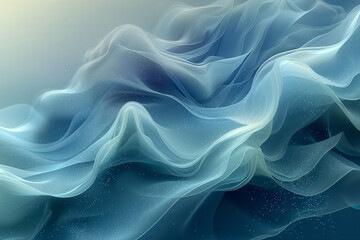 Fototapeta premium Abstract Flowing Waves with Soft Light and Particles. Abstract image of flowing waves with soft light and sparkling particles, creating a serene and ethereal atmosphere.