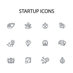 Startup icon set.vector.Editable stroke.linear style sign for use web design,logo.Symbol illustration.