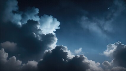 Gray and blue cloudy sky with smoke background with stars