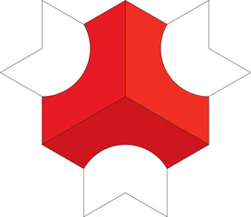 geometric background, wallpaper 3D jigsaw