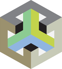 geometric background, wallpaper 3D jigsaw