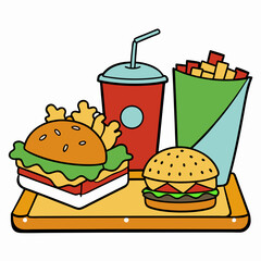 Unique Fast Food and Drink Flat Icons - Professional Vector Illustrations for Creative Projects.