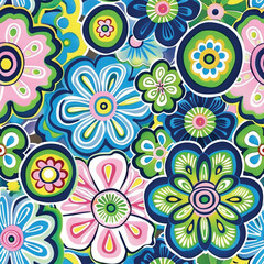 Hand-drawn Floral Pattern Vector | Seamless Flower Ornament Design | Perfect for Wrapping Paper, Wallpaper, Fabric Print
