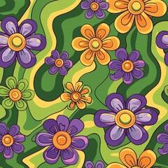 Hand-drawn Floral Pattern Vector | Seamless Flower Ornament Design | Perfect for Wrapping Paper, Wallpaper, Fabric Print