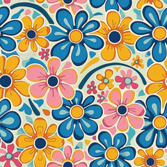 Hand-drawn Floral Pattern Vector | Seamless Flower Ornament Design | Perfect for Wrapping Paper, Wallpaper, Fabric Print