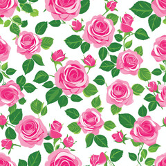 Naklejka premium Hand-drawn Floral Pattern Vector | Seamless Flower Ornament Design | Perfect for Wrapping Paper, Wallpaper, Fabric Print