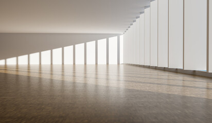 3D rendering of minimalist indoor space perspective background