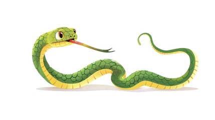 Naklejka premium Colorful Cartoon Snake Illustration - Generative AI