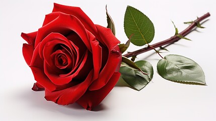 red rose on white background