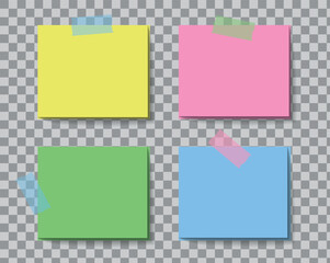 Realistic yellow sticky notes isolated with real shadow on white background.