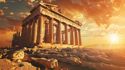Obraz premium The demise of ancient world civilizations underscores the importance of studying the past to better understand the present and shape the future.
