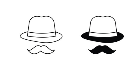 hat icon with white background vector stock illustration