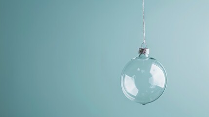 Clear Glass Christmas Ornament on String - Generative AI