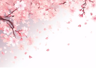 Fototapeta premium Floating Cherry Blossom Petals