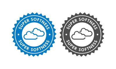 Super softness - cloud badge logo design. Suitable for information and product label