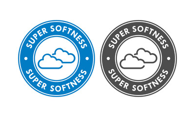Super softness - cloud badge logo design. Suitable for information and product label
