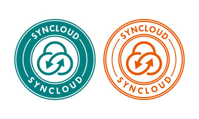 Synchronize cloud vector logo template. This design use cloud symbol. Suitable for internet.