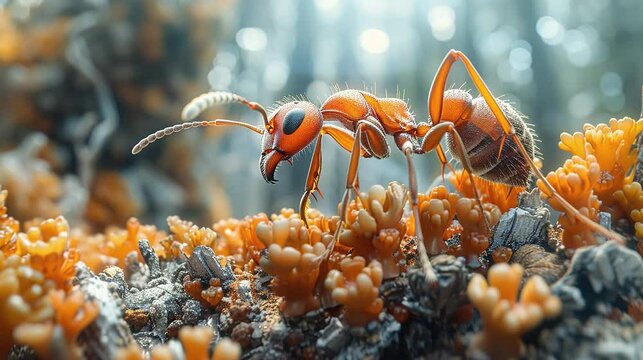 a close up head bullet ant photographed full of detail