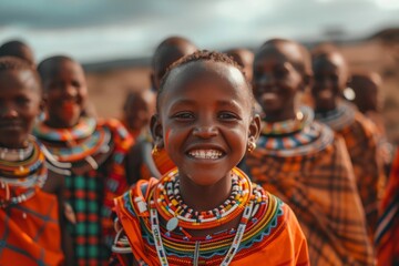 African children in national costumes