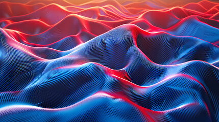Naklejka premium 3D rendering gradient background with wavy surface pattern