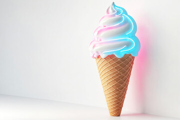 Neon Ice Cream Cone