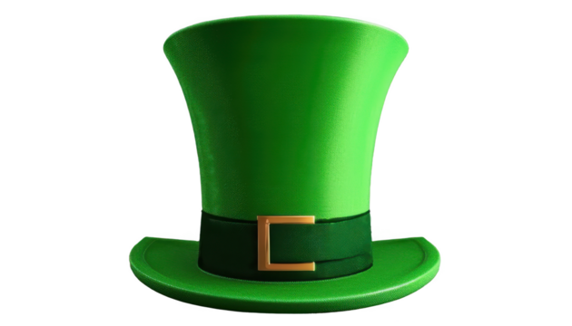 Green leprechaun hat, Perfect for St. Patrick's Day celebrations and festive decorations isolate on transparent background, cutout, png
