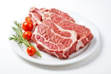 Raw Lamb Chops with Rosemary and Tomatoes