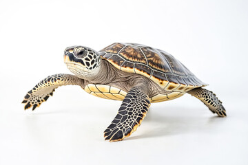 Obraz premium Sea Turtle Walking on White Background