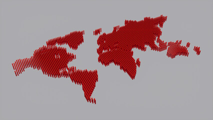 Red world map