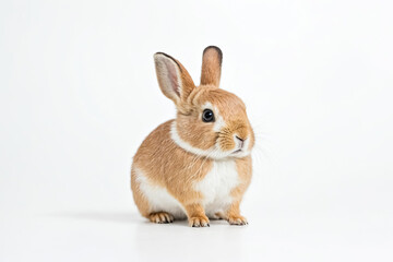 Obraz premium Cute bunny rabbit on white background