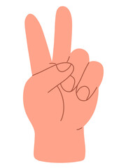 Counting with fingers. Hand gesturing. Flat illustration isolated on white background