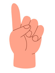Counting with fingers. Hand gesturing. Flat illustration isolated on white background