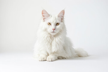 White Maine Coon Cat Portrait